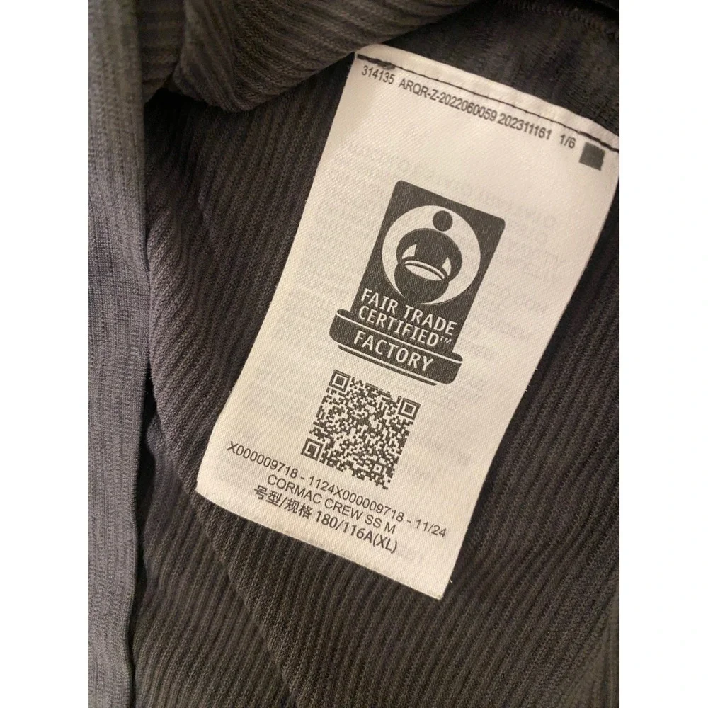 Arcteryx Cormac Crewneck Shirt Mens XL Heathered Black Gorpcore Performance
